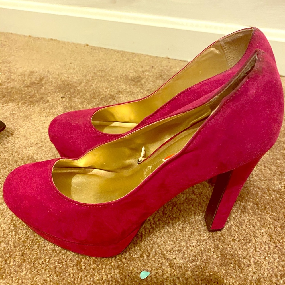 Red platform heels